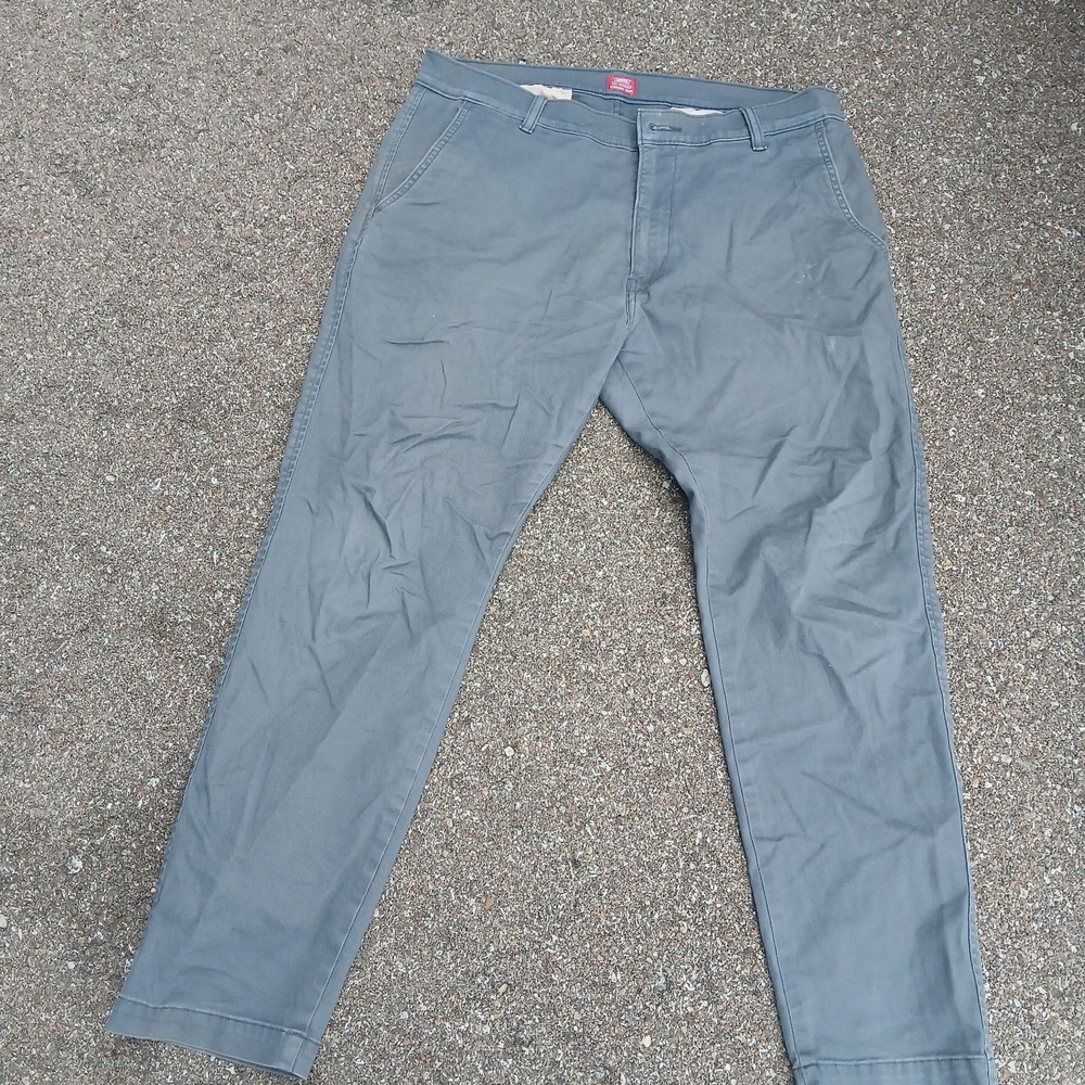 Levis XX Chino Pants Mens 34x30 Gray Standard Taper Casual Canvas Cotton